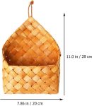 Hanging Storage Basket Hanging Woven Storage Basket Wall Mounted Organizer Entryway Mail Letter Holder Vegetable Fruit Keeper Plant Rattan Basket Bin for Office Home