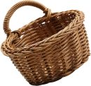 Imitation Rattan Wall-Mounted Flower Basket Light Brown Hanging Storage Basket for Sundries Organizing Decor for Indoor Plants and Home