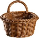 Kitchen Storage Basket Rattan Basket Hanging Rattan Storage Basket Mounted Organizer Garlic Keeper Fruit Vegetable Storage Basket Wall Hanging Plastic Rattan Flower Basket Wicker, medium