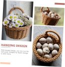 Imitation Rattan Wall-Mounted Flower Basket Light Brown Hanging Storage Basket for Sundries Organizing Decor for Indoor Plants and Home