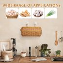 Wall Hanging Basket, Wicker Hanging Basket for Organizer, Decorative Wall Mount Storage Basket with Hook, for Potato, Onion, Fruits (12x10x28cm)