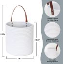 2 Pack Hanging Basket, Small Wall Baskets for Organizing, Wicker Boho Wall Decor Set, Indoor Hanging Plant Holder, Rattan Woven Storage Bin for Home Decor, Farmhouse Storage Box, White
