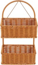 Wall 2 Tiers Storage Basket Woven Hanging Organizer Basket Wall-mounted Organizer Bins Decorative Wall Basket for Home Kitchen Bathroom over The Door Organizer