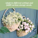 Woven Wicker Wall Hanging Basket Storage for Garden,Hanging Basket,Wall Hanging Baskets for Decorative Plants And Flowers,Semiround,Set of 2