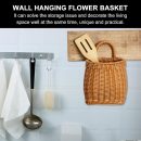 Imitation Rattan Flower Basket Willow Hand Woven Wall Basket Organizer Wicker Hanging Fruit Vegetable Basket Onion Basket Home Decoration