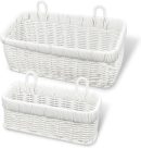 Wall Hanging Basket, Boho Style Hand-Woven Hanging Storage Baskets - Set of 2, Ideal for Boho Room Decor, Kitchen, Garden, and Living Room