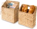 Wicker Hanging Storage Baskets, Set of 2 Hanging Wall Baskets, Hanging Baskets for Accessories and Organizing Files, Mail Baskets for Wall