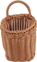 Hanging Basket Door Wall Mounted Kitchen Storage Basket - Mini Wicker Flower Basket Organizer Portable Fruit Vegetable Rattan Basket 5x3.5x9 Inch