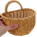 Hand Woven Storage Basket - Decorative Hanging Wall Basket for Organizing Household Sundries, Imitation Rattan Design, Small Wicker Basket - 18X18X15.5cm/7.07X7.07X6.1inch